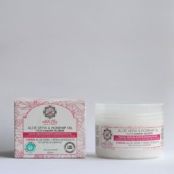 Crema facial revitalizante hidronutritiva aloe vera y rosa mosqueta